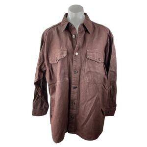 H&M Divided Women's Brown Long Sleeve Pocket Button Down Shirt Jacket Size S